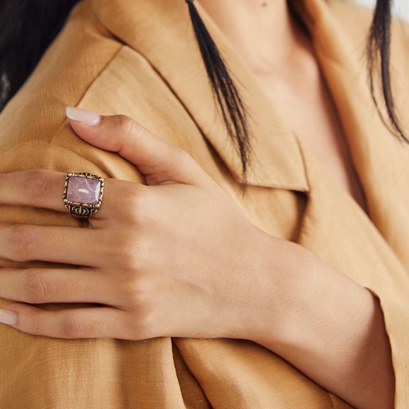 FREE PEOPLE green stone ring| size 7 | NWOT | beautiful great statement piece! - Picture 5 of 6